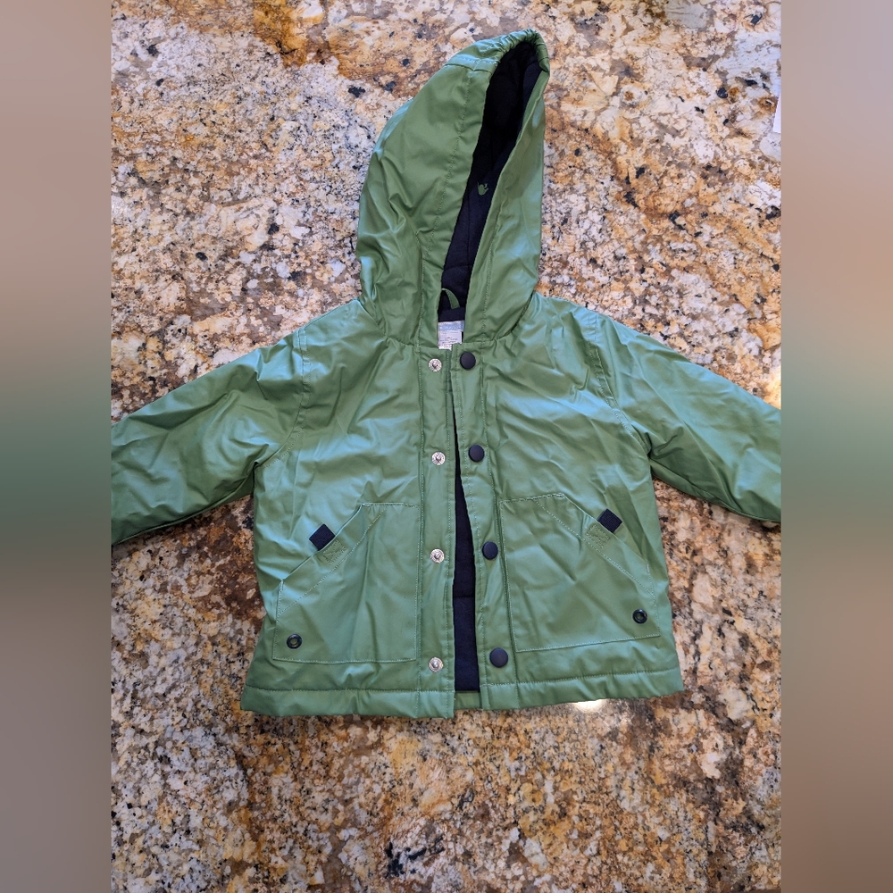 Janie and Jack Blue and Navy Frog Raincoat